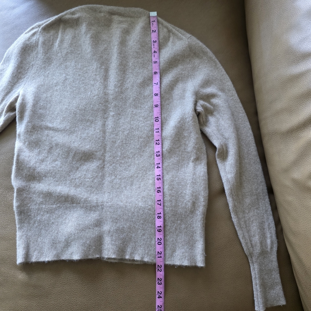 J.Crew 100% Cashmere Classic-fit Crewneck Sweater, color Camel, size Small - Picture 6 of 8